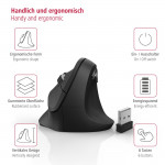 Vertikálna ergonomická bezdrôtová myš EMW-500, pre pravákov, čierna