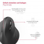 Vertikálna ergonomická bezdrôtová myš EMW-500, pre pravákov, čierna