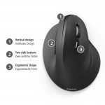 Vertikálna ergonomická bezdrôtová myš EMW-500, pre pravákov, čierna