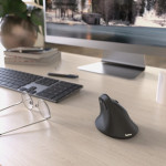Vertikálna ergonomická bezdrôtová myš EMW-500, pre pravákov, čierna