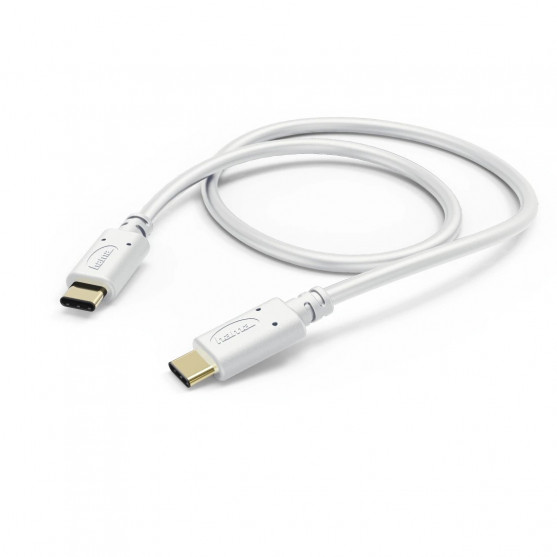Hama kábel USB-C 2.0 typ C vidlica - C vidlica, 1 m, biely