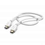 Hama kábel USB-C 2.0 typ C vidlica - C vidlica, 1 m, biely