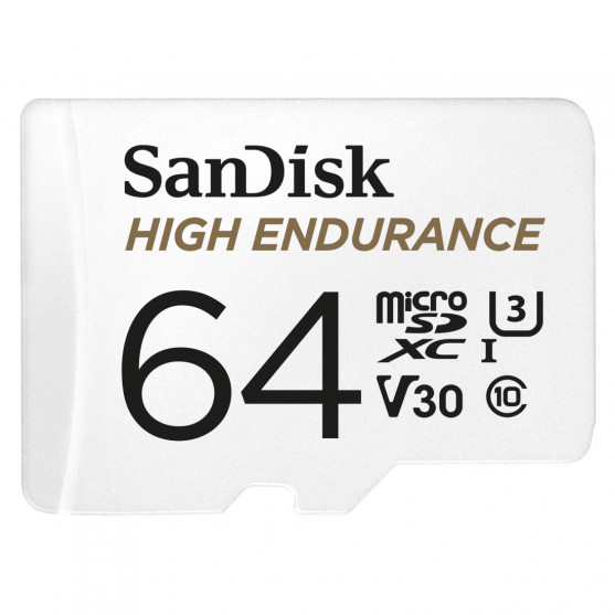 MicroSDXC High Endurance Monitoring 64GB, Class 10, 100MB/s + SD Adapter