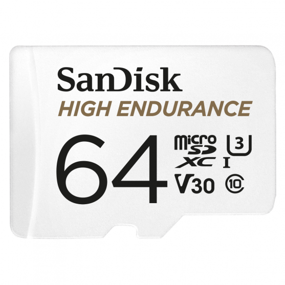 MicroSDXC High Endurance Monitoring 64GB, Class 10, 100MB/s + SD Adapter