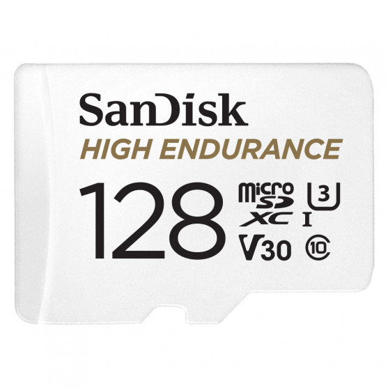 MicroSDXC High Endurance Monitoring 128GB, Class 10, 100MB/s + SD Adapter
