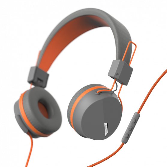 Hama on-ear slúchadlá s mikrofónom Next, šedá/oranžová