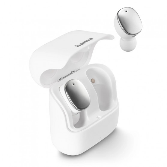 Bluetooth slúchadlá Spirit Pure, štuple, nabíjacie puzdro, biele