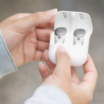Bluetooth slúchadlá Spirit Pure, štuple, nabíjacie puzdro, biele