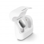 Bluetooth slúchadlá Spirit Pure, štuple, nabíjacie puzdro, biele