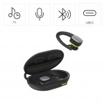 Bluetooth® slúchadlá Spirit Athletics, True Wireless, háčik, čierna/žltá Bluetooth® slúchadlá Spirit Athletics, True Wireless, háčik, čierna/žltá