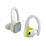 Bluetooth® slúchadlá Spirit Athletics, True Wireless, háčik, biela/žltá