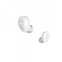 Bluetooth slúchadlá Freedom Buddy, štuple, nabíjacie puzdro, biele