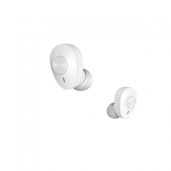 Bluetooth slúchadlá Freedom Buddy, štuple, nabíjacie puzdro, biele