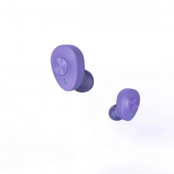 Bluetooth slúchadlá Freedom Buddy, štuple, nabíjacie puzdro, fialové