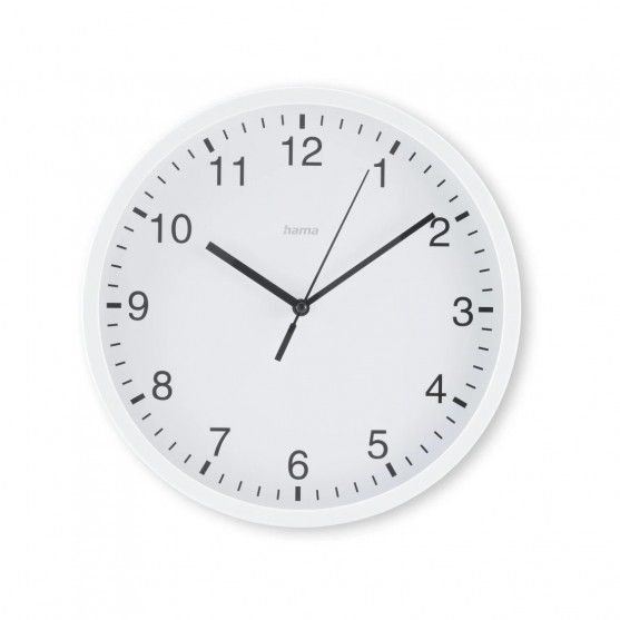 Elba, nástenné hodiny, 25 cm, tichý chod, biele