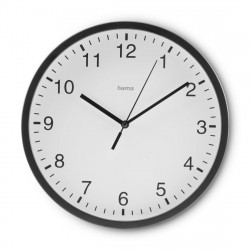 Elba, nástenné hodiny, priemer 25 cm, tichý chod, čierne