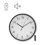 Elba, nástenné hodiny, priemer 25 cm, tichý chod, čierne