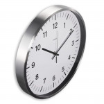 DCF rádiovo riadené nástenné hodiny Java, Ø 35 cm, strieborné