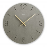 Nástenné hodiny Kréta, quartzové, MDF, vyryté číslice, Ø 30 cm, sivé