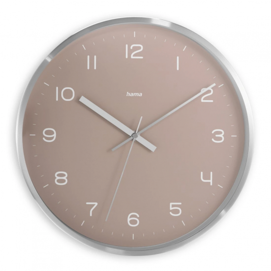 Fiji nástenné hodiny, rádiom riadené, Ø 30 cm, tichý chod, kefovaný hliník Fiji nástenné hodiny, rádiom riadené, Ø 30 cm, tichý chod, kefovaný hliník