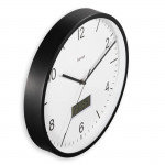 Lanzarote nástenné hodiny, rádiom riadené, tepl./vlhkosť, 35 cm, čierne