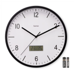 Lanzarote nástenné hodiny, rádiom riadené, tepl./vlhkosť, 35 cm, čierne Lanzarote nástenné hodiny, rádiom riadené, tepl./vlhkosť, 35 cm, čierne