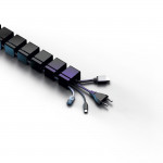 “Spine” Flexible Cable Guide, Cable Chain, For Clamping, 130 cm, black