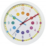 Detské nástenné hodiny Easy Learning, priemer 30 cm, nehlučné
