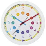 Detské nástenné hodiny Easy Learning, priemer 30 cm, nehlučné