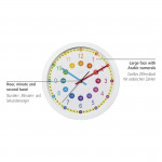 Detské nástenné hodiny Easy Learning, priemer 30 cm, nehlučné