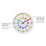 Detské nástenné hodiny Easy Learning, priemer 30 cm, nehlučné