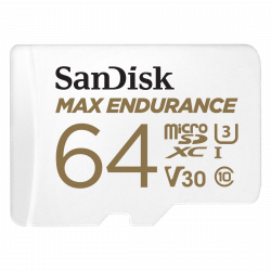 MicroSDXC Max Endurance 64GB (V30/U3/Cl.10/R100/W40) + SD adapter
