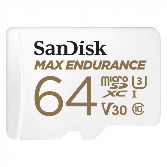 MicroSDXC Max Endurance 64GB (V30/U3/Cl.10/R100/W40) + SD adapter