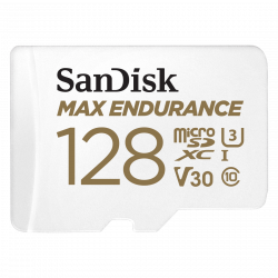 MicroSDXC Max Endurance 128GB (V30/U3/Cl.10/R100/W40) + SD adapter