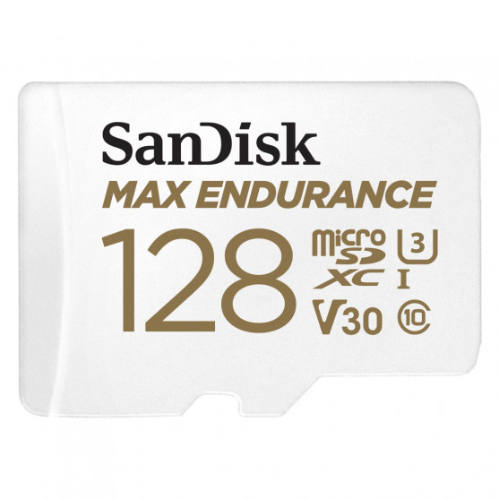 MicroSDXC Max Endurance 128GB (V30/U3/Cl.10/R100/W40) + SD adapter