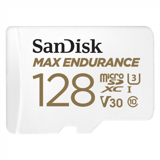 MicroSDXC Max Endurance 128GB (V30/U3/Cl.10/R100/W40) + SD adapter