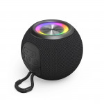 Bluetooth® reproduktor Ball Shape, 5 W, LED, AUX/USB-A/microSD, čierny