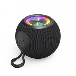 Bluetooth® reproduktor Ball Shape, 5 W, LED, AUX/USB-A/microSD, čierny
