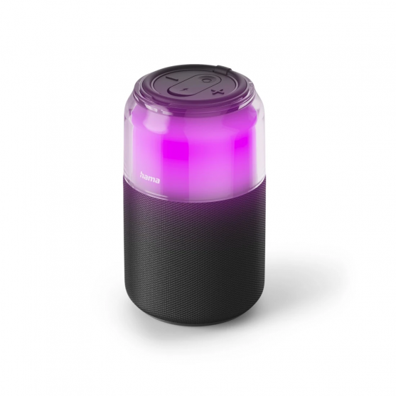 Bluetooth® reproduktor Can Speaker, 4 LED svetelné režimy, 5W, čierny