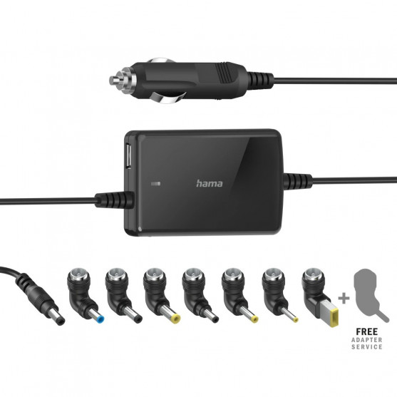 Univerzálny napájací adaptér pre notebook do auta, 15-19 V, 70 W, slim