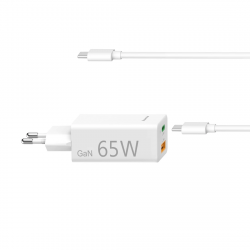 Set USB nabíjačka GaN, USB-C/USB-A, PD 65 W, USB-C kábel 2 m
