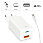 Set USB nabíjačka GaN, USB-C/USB-A, PD 65 W, USB-C kábel 2 m Set USB nabíjačka GaN, USB-C/USB-A, PD 65 W, USB-C kábel 2 m