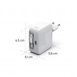 Fast Charger, GaN, 2x USB-C, Extendable Charging Cable, PD, 65 W, white Fast Charger, GaN, 2x USB-C, Extendable Charging Cable, PD, 65 W, white