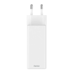 Rýchla USB nabíjačka s káblem, 2x USB-C, 1x USB-A, PD, 100 W, 1,5 m, biela