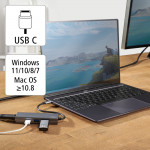 USB-C hub, multiport, 4 porty, 2x USB-A, USB-C, HDMI™