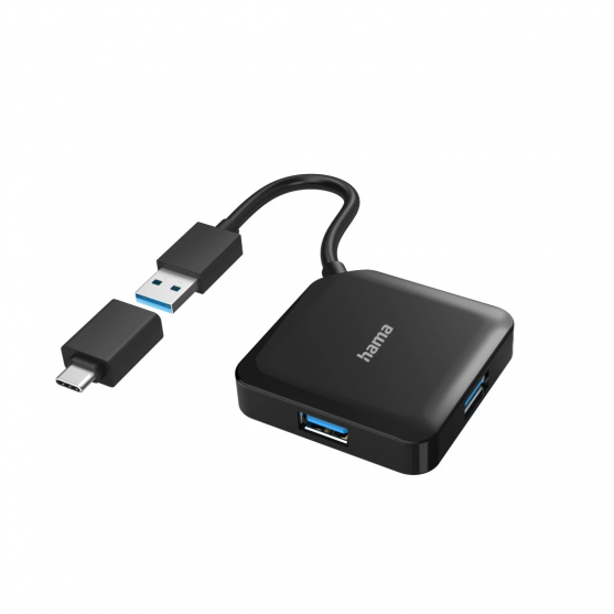USB hub, 4 porty, USB 3.2 Gen 1, USB-C adaptér