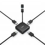 USB hub, 4 porty, USB 3.2 Gen 1, USB-C adaptér