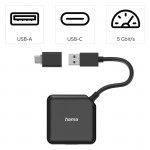 USB hub, 4 porty, USB 3.2 Gen 1, USB-C adaptér
