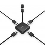 USB hub, 4 porty, USB 3.2 Gen 1, USB-C adaptér