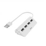 USB rozbočovač, 4 porty, USB 2.0, 480 Mbit/s, biela USB rozbočovač, 4 porty, USB 2.0, 480 Mbit/s, biela